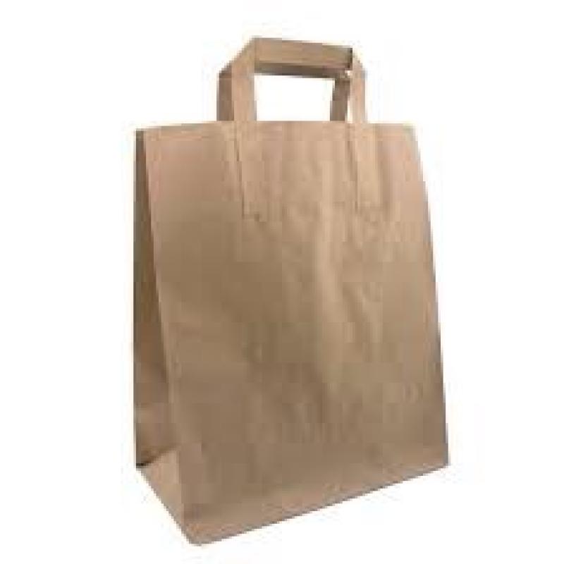 Large Brown Paper Bag | Brown Takeaway Bags - 250 pc