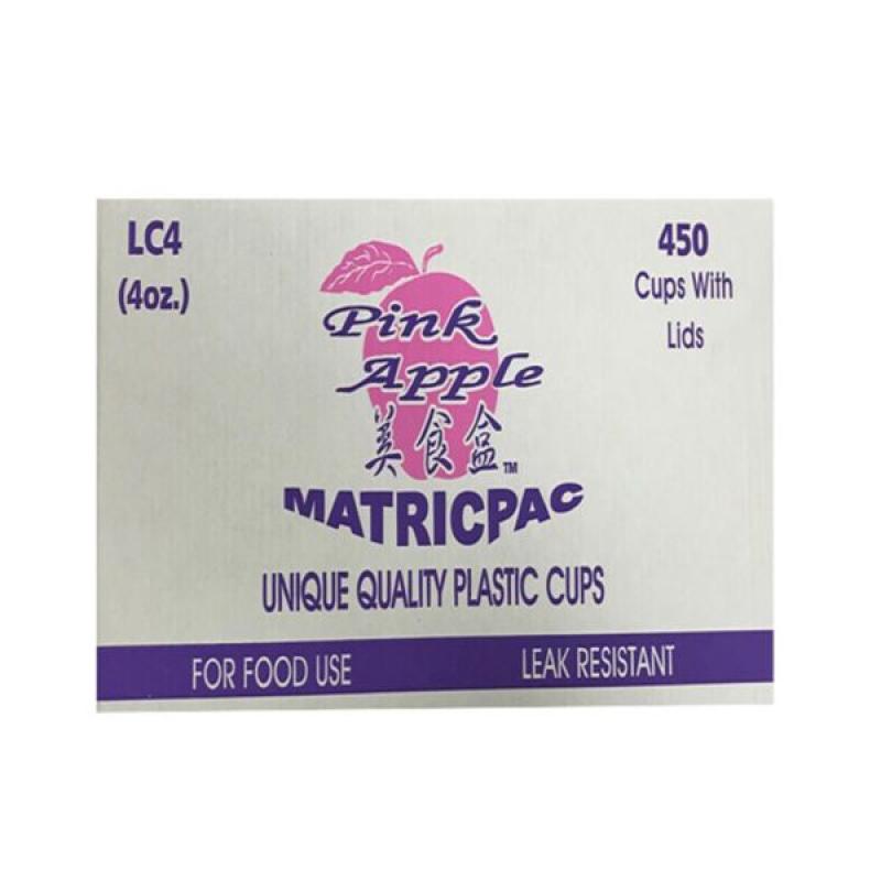 Pink Apple 40 oz  450 Cups with Lids